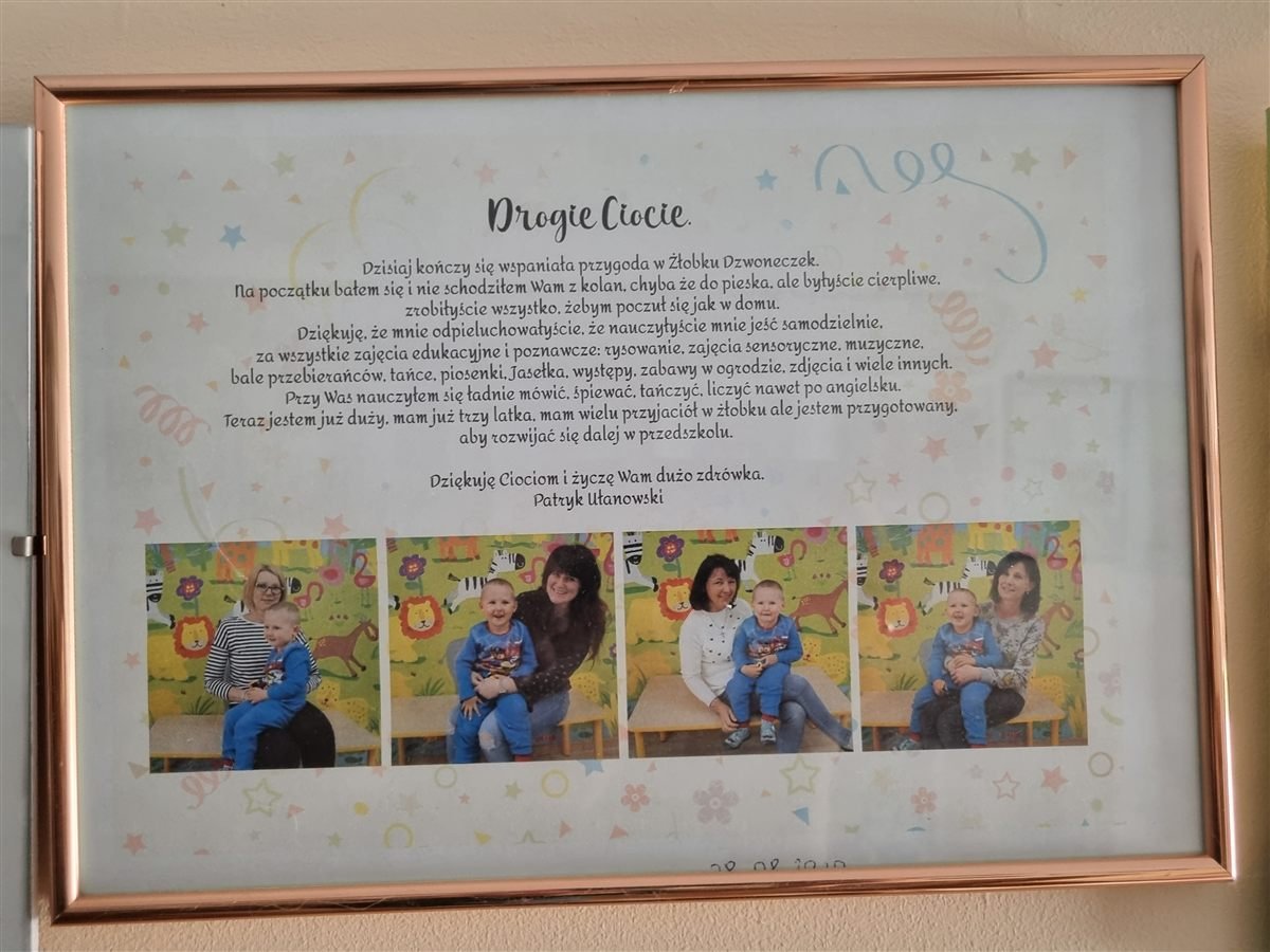Podziękowanie od dziecka dla Żłobka Dzwoneczek w Lublinie #9